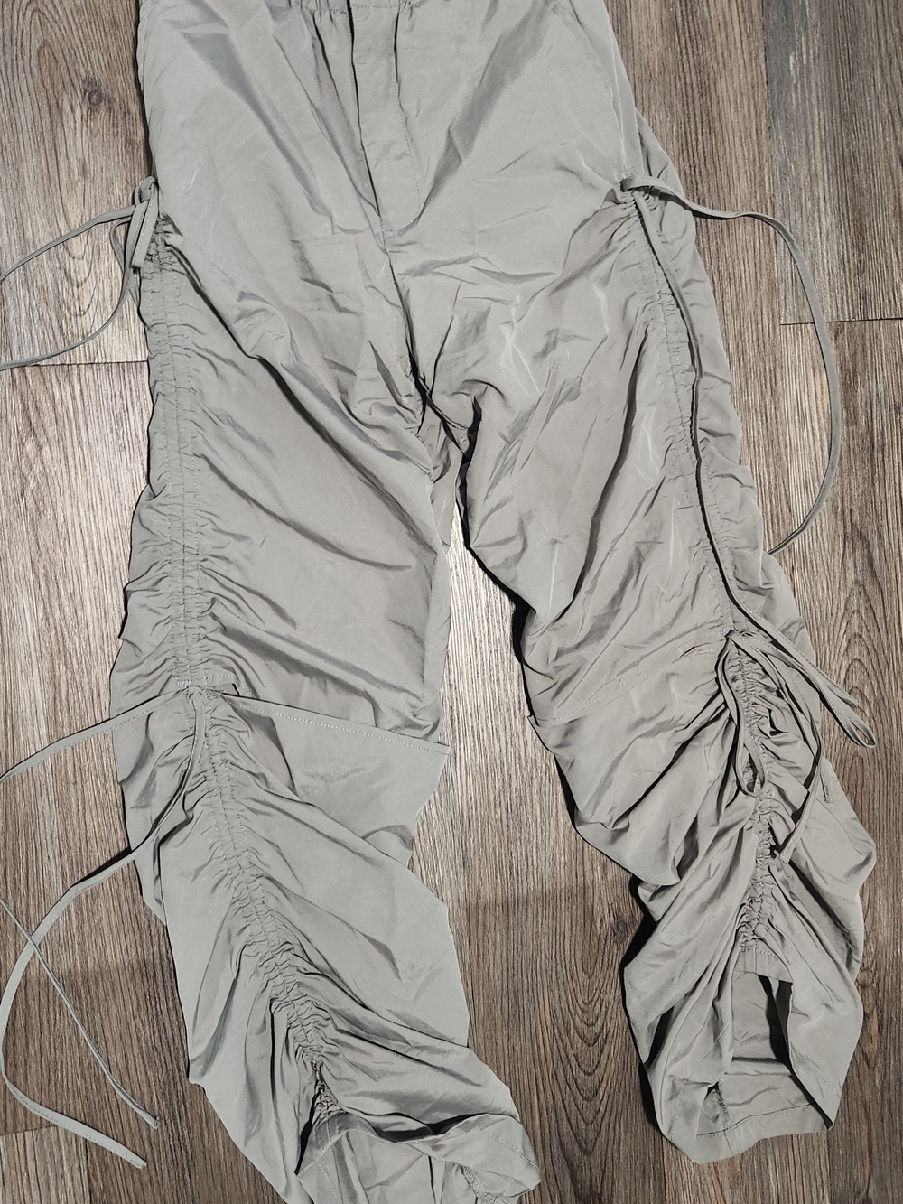 SHEIN Light Gray Ruched Cargo Track Pants